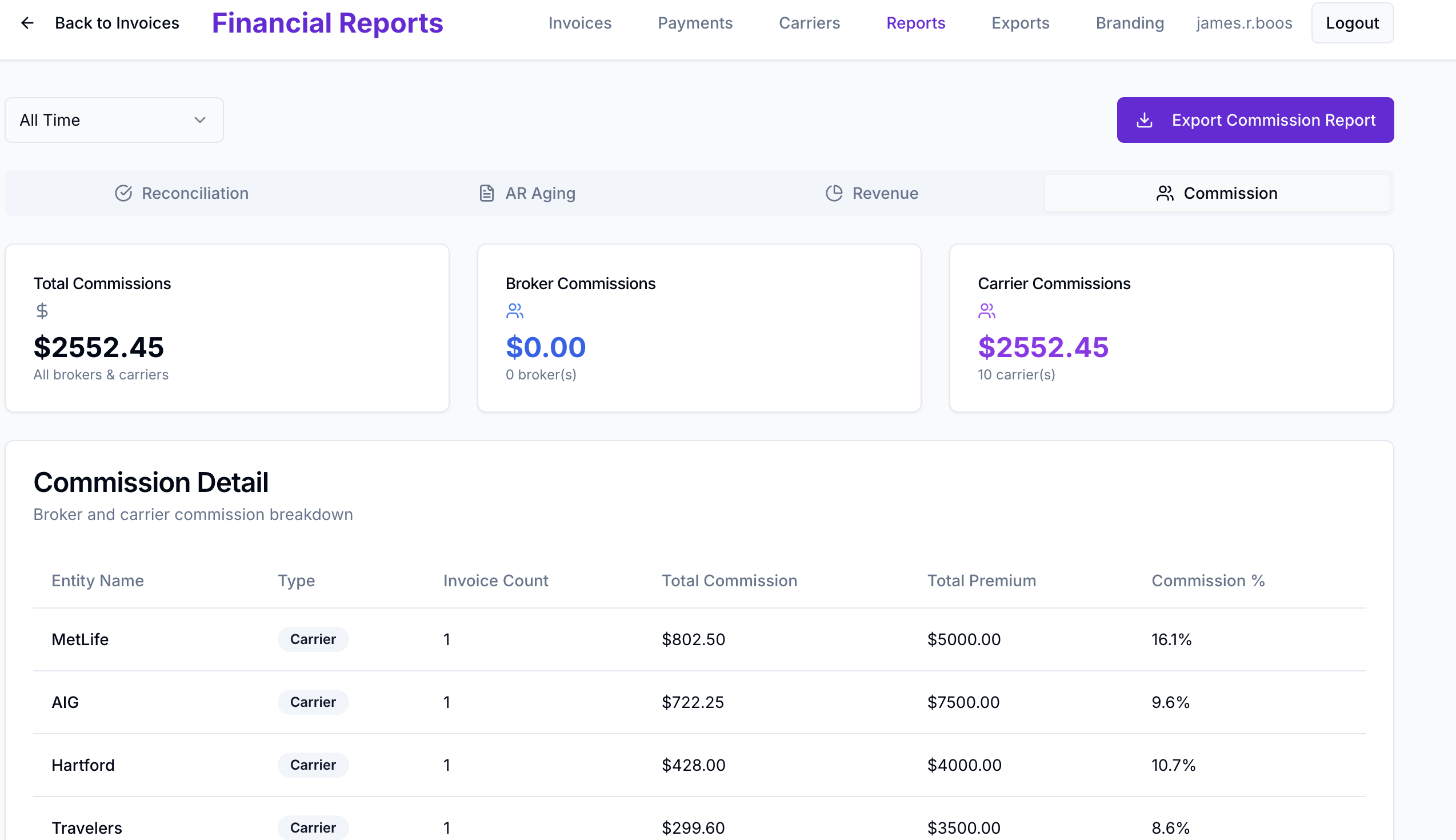 Carrier Remittance Report